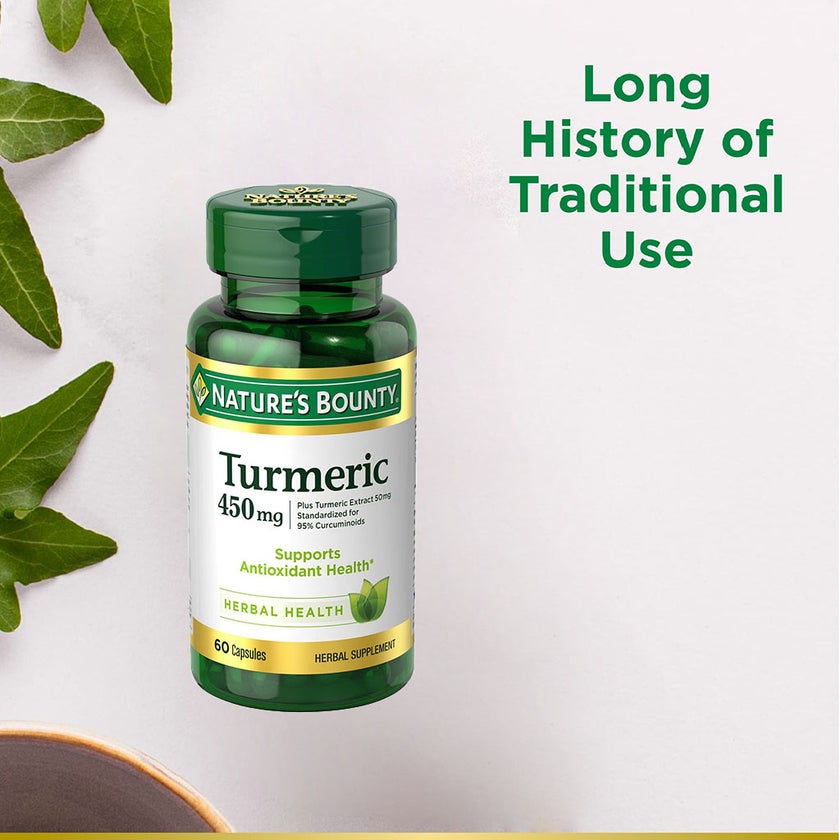 Nature's Bounty Turmeric 450mg Capsules, Pack of 60's