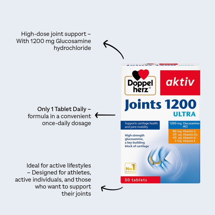 Doppelherz aktiv Joints 1200 Ultra Tablets For Cartilage Health & Joint Mobility, Pack of 30's