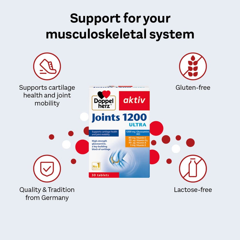 Doppelherz aktiv Joints 1200 Ultra Tablets For Cartilage Health & Joint Mobility, Pack of 30's
