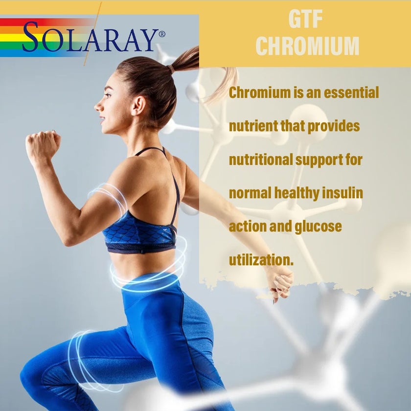 Solaray GTF Chromium 200mcg Veg Capsules, Pack of 100's