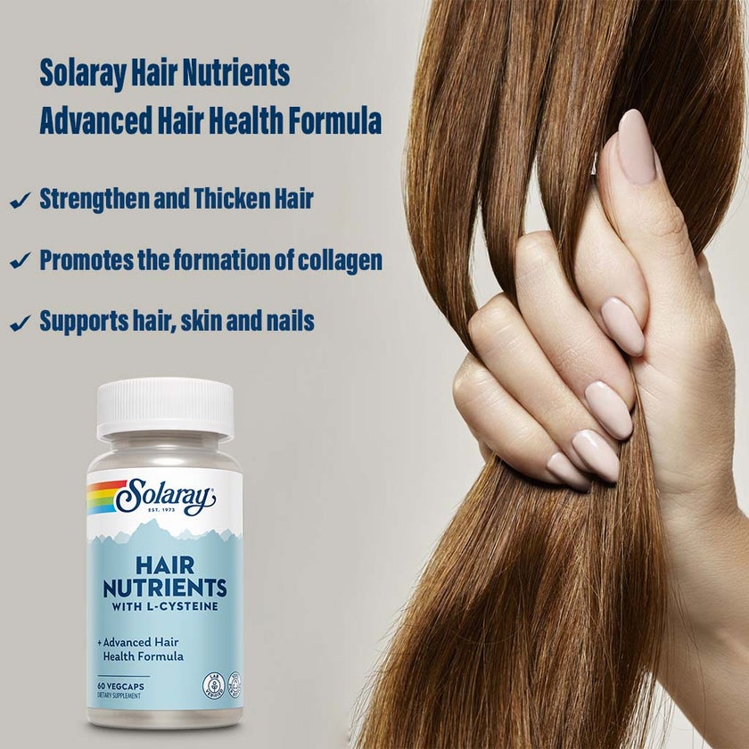 Solaray Hair Nutrients Advanced Hair Health Formula VegCaps, Pack of 60's
