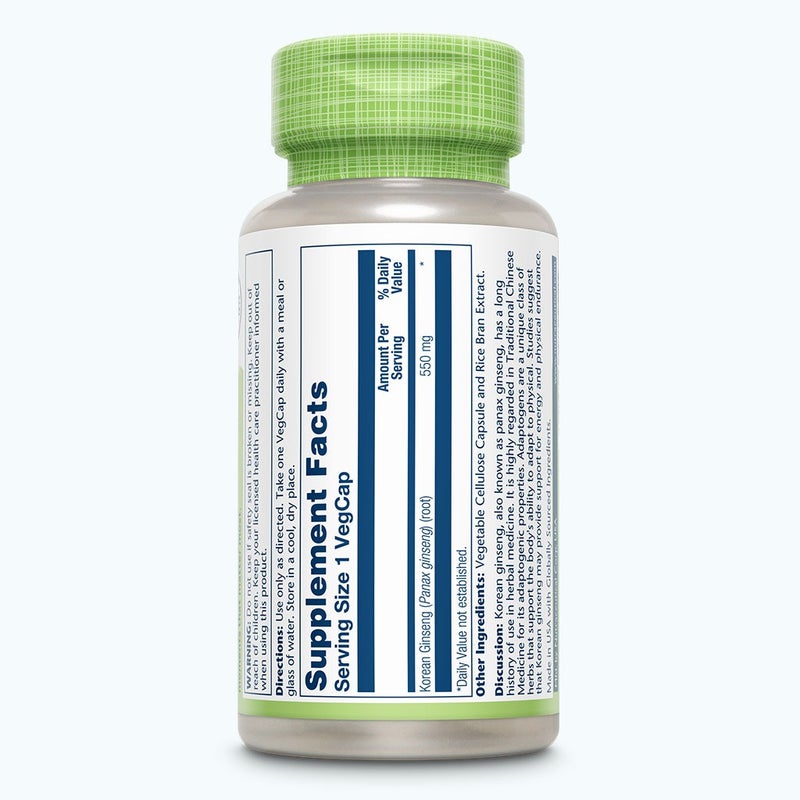 Solaray Korean Ginseng 550 mg VegCaps 50's