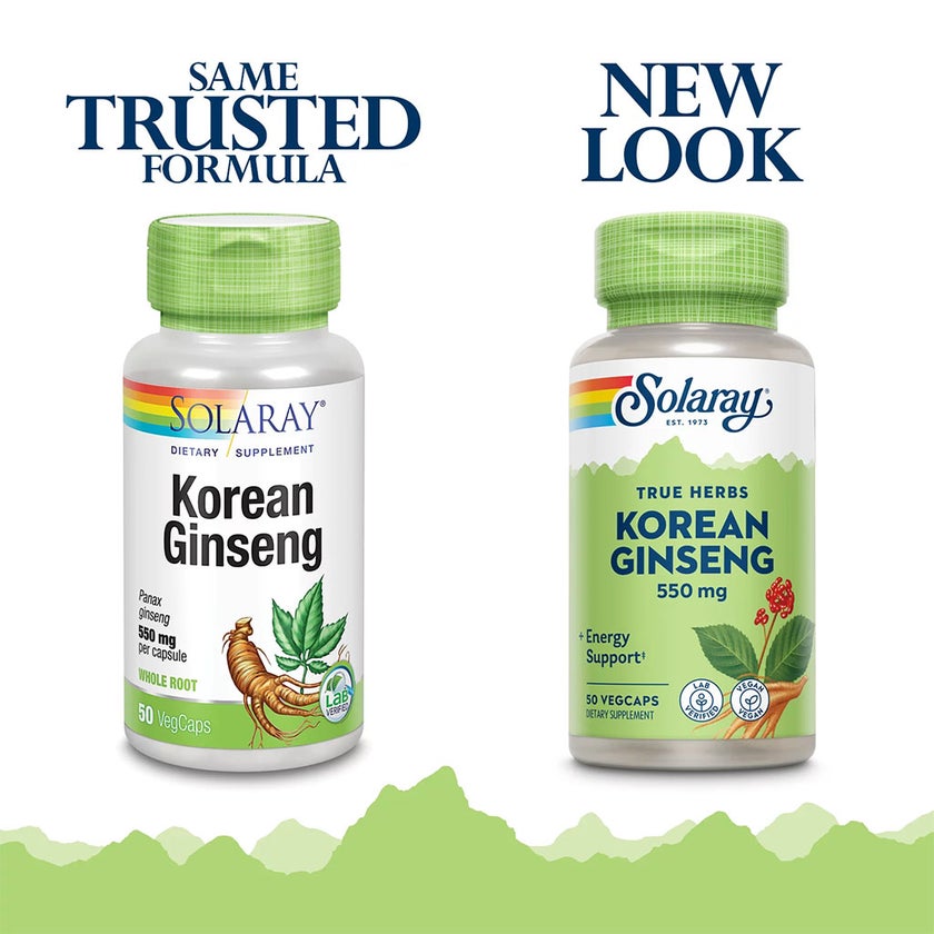 Solaray Korean Ginseng 550mg VegCaps, Pack of 50's