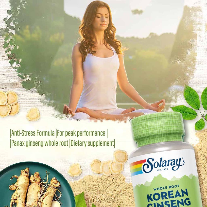 Solaray Korean Ginseng 550mg VegCaps, Pack of 50's