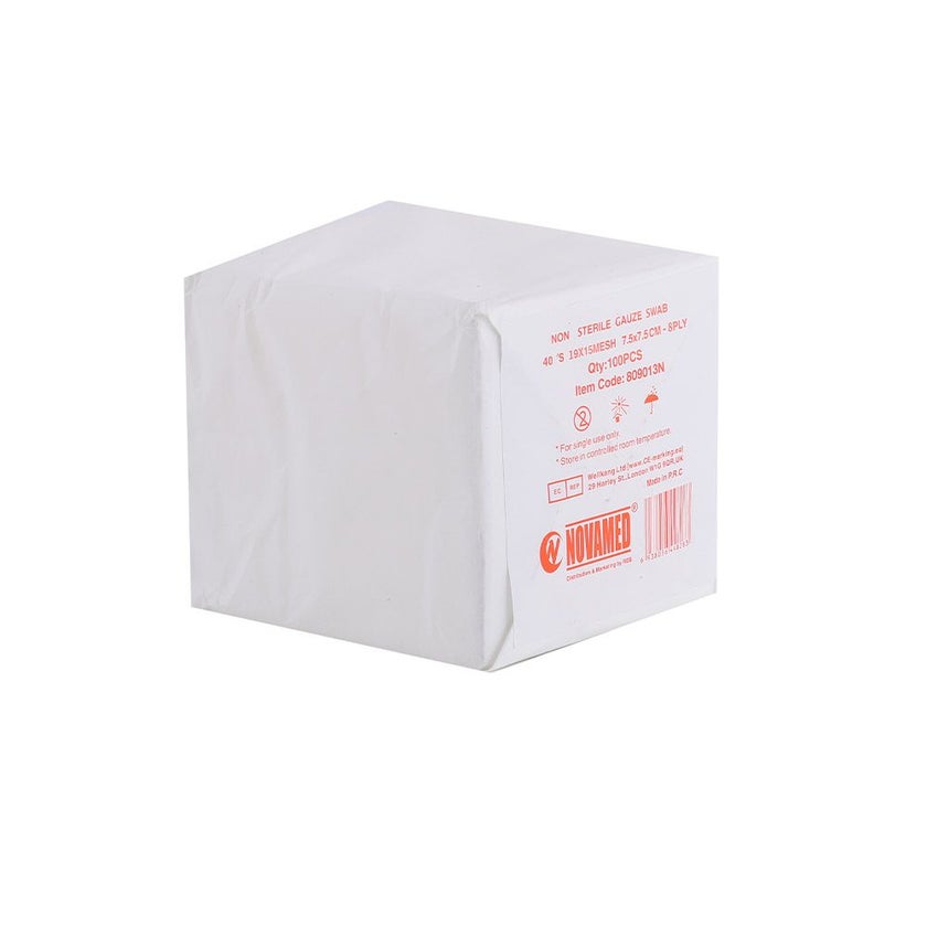 Novamed Non Sterile Gauze Swab 7.5 x 7.5cm, Pack of 100's