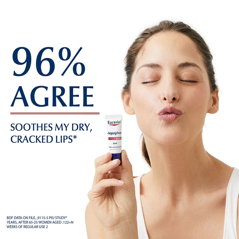 Eucerin Aquaphor SOS Lip Repair Balm For Dry & Cracked Lips 10ml