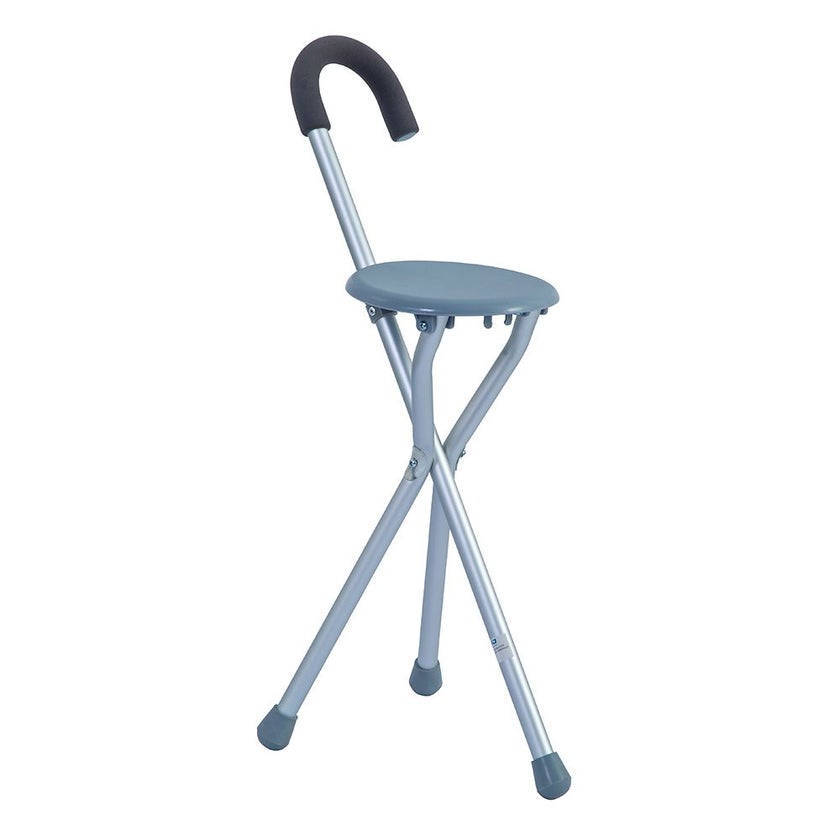 Wolaid Folding Seat Cane With Comfortable Round Handle JL943L
