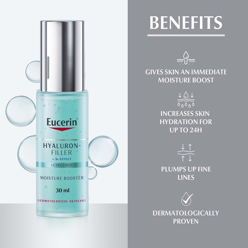 Eucerin Hyaluron-Filler 3x Effect Ultra-Light Hydrating Moisture Booster Gel For Wrinkles & Fine Lines 30ml