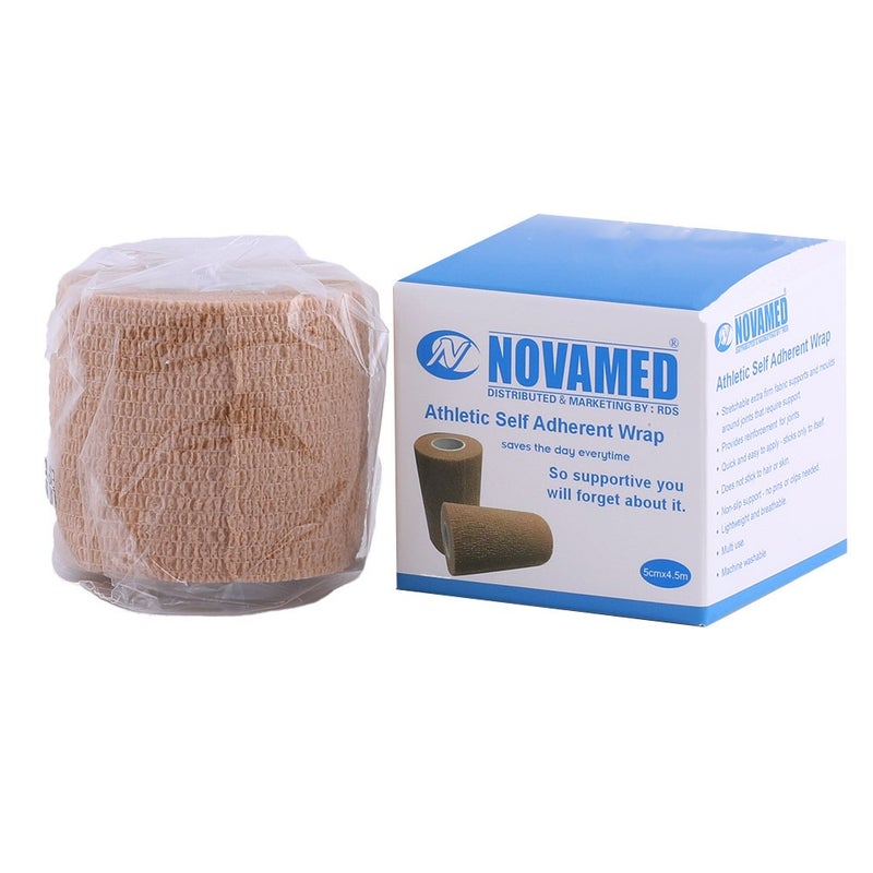 Novamed Athletic Self Adherent Wrap Bandage 5 cm x 4.5 m Beige 1's