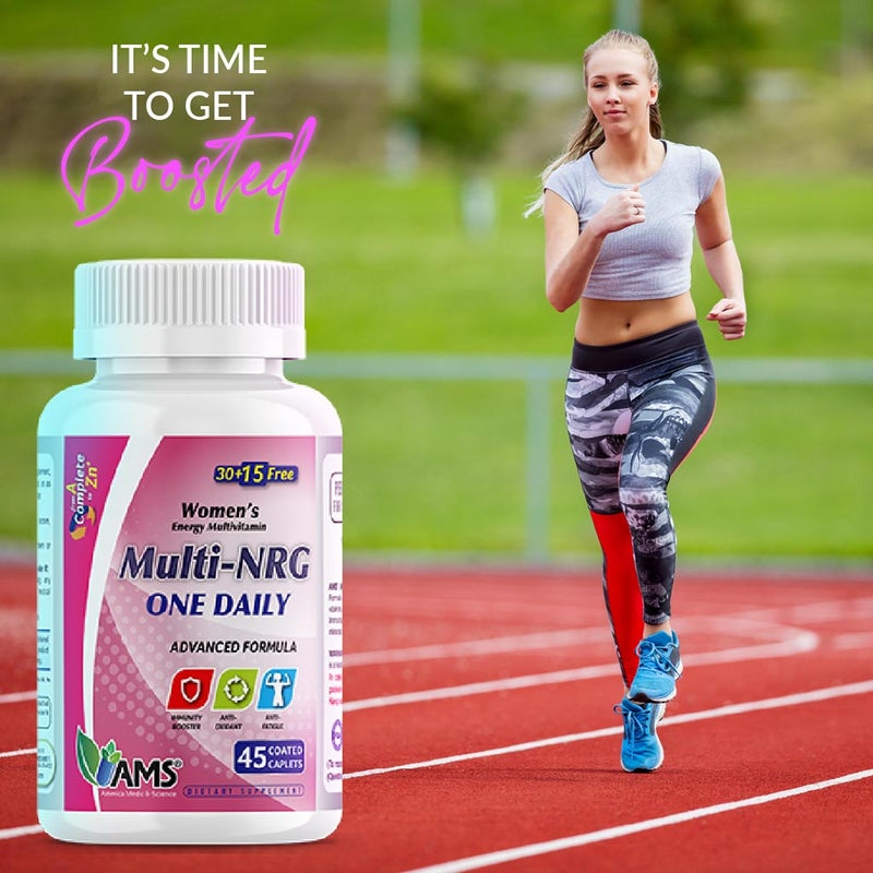 AMS Multi-NRG Women's Energy Multivitamin Supplement Tablets, Pack of 45's