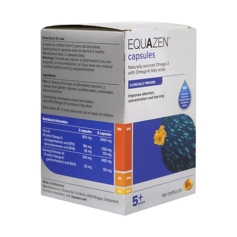 Equazen® Omega-3 & Omega-6 Fatty Acids for 5+ Years Capsules 180's