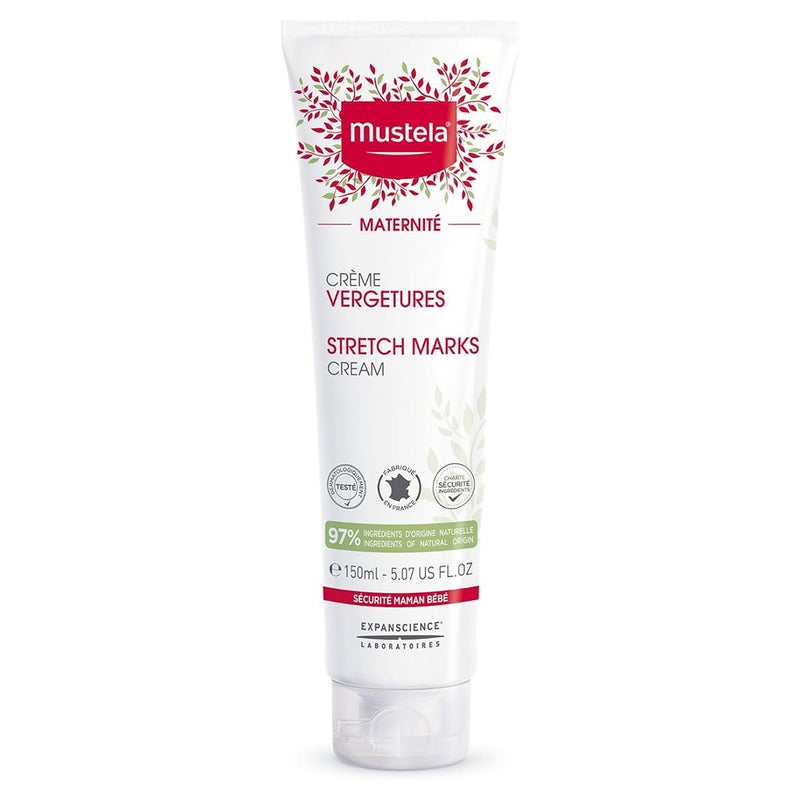 Mustela 3 In 1 Maternity Stretch Marks Cream For Pregnancy, Fragrance Free 150ml