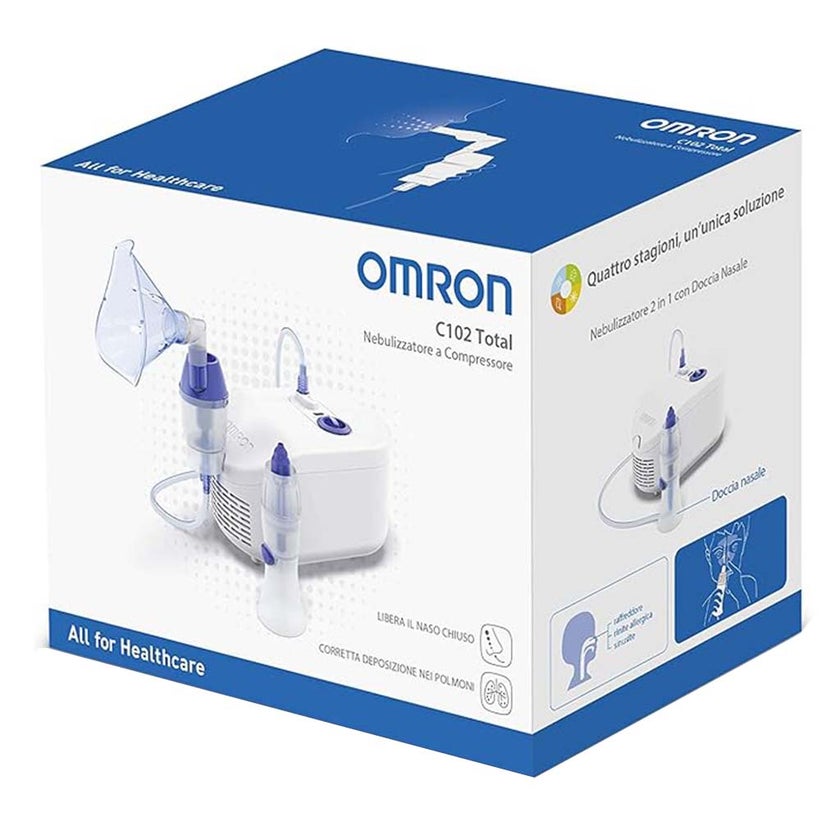 Omron C102 Total Compressor NE-C102-UK 2-in-1 Nebulizer With Nasal Shower