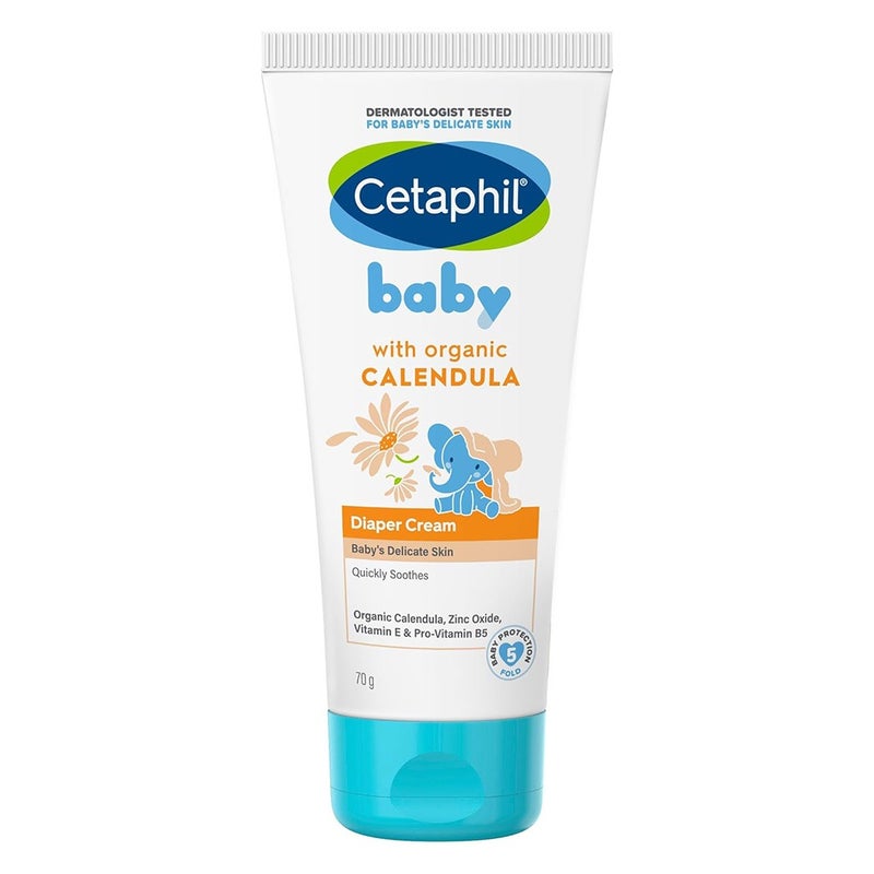 Cetaphil Baby Diaper Cream With Organic Calendula For Baby's Sensitive Skin, Unscented, 70g