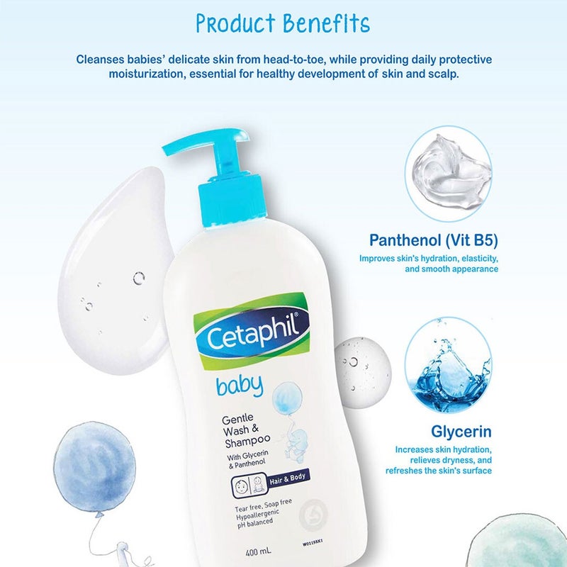 Cetaphil Baby Gentle Wash and Shampoo Pump 400 mL