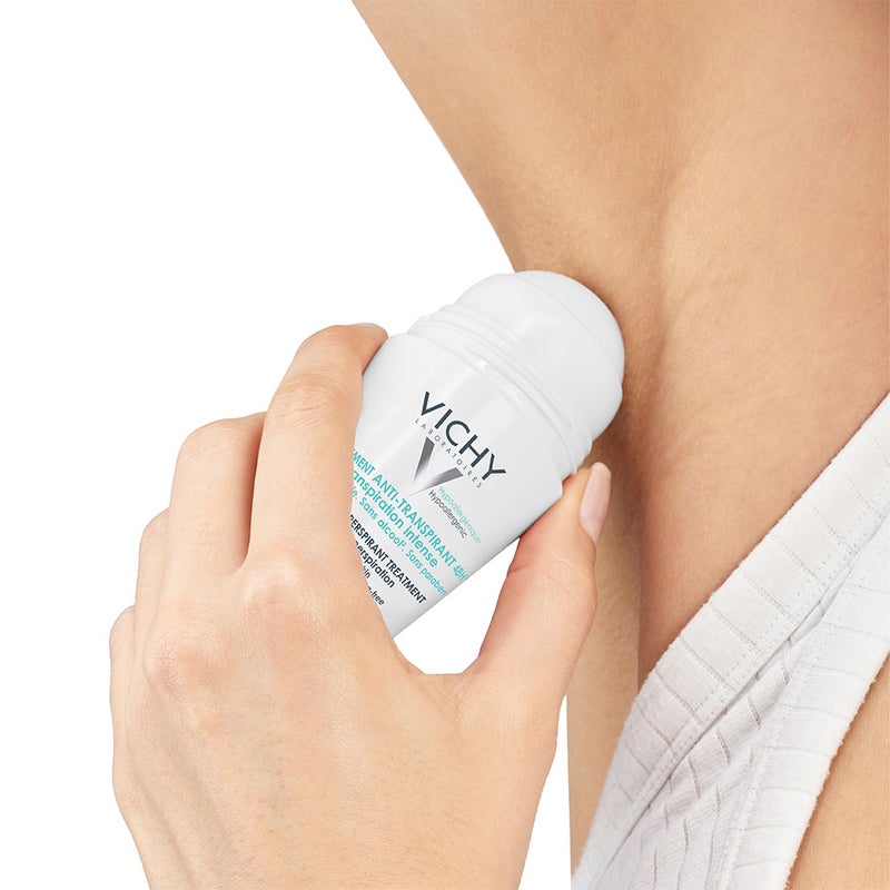 Vichy 48 Hours Anti-Perspirant Deodorant Roll-On Intensive Treatment 50ml, Buy 1 Get 50% Off On 2nd Piece, Promo Pack 
