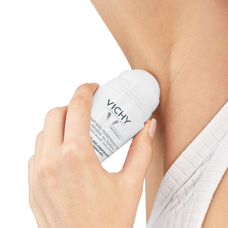 Vichy 48 Hours Soothing Anti Perspirant Deodorant Roll-On For Sensitive Skin 50ml, Buy 1 Get 50% Off On 2nd Piece, Promo Pack 