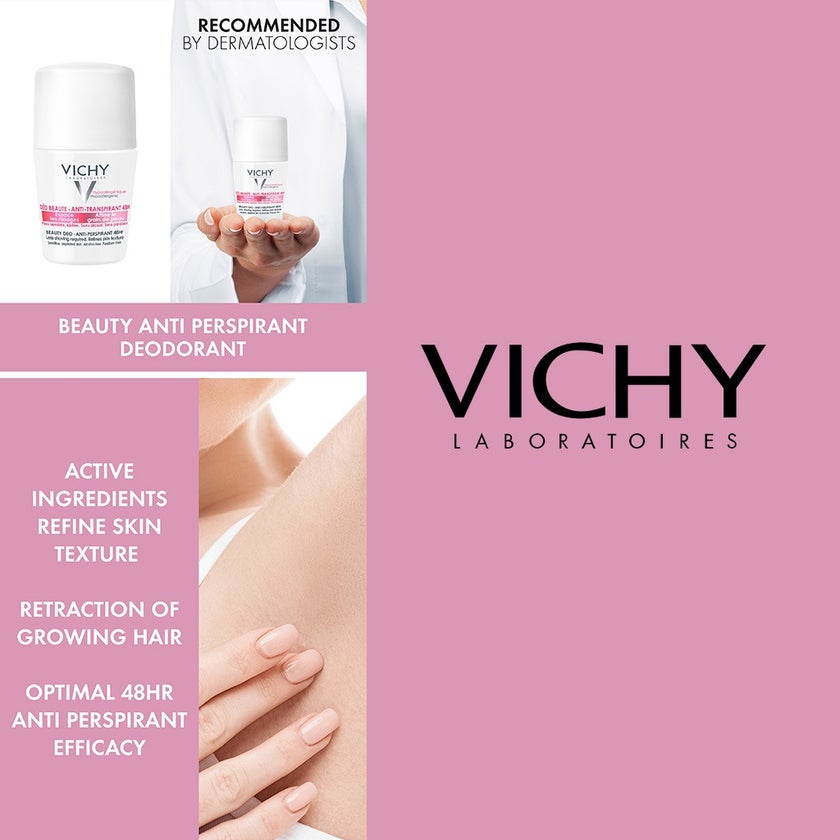 Vichy Anti Perspirant Beauty Deo Roll-On For Women 50ml, Promo Pack