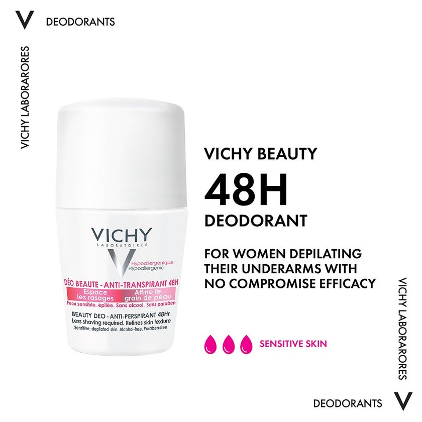 Vichy Anti Perspirant Beauty Deo Roll-On For Women 50ml, Promo Pack