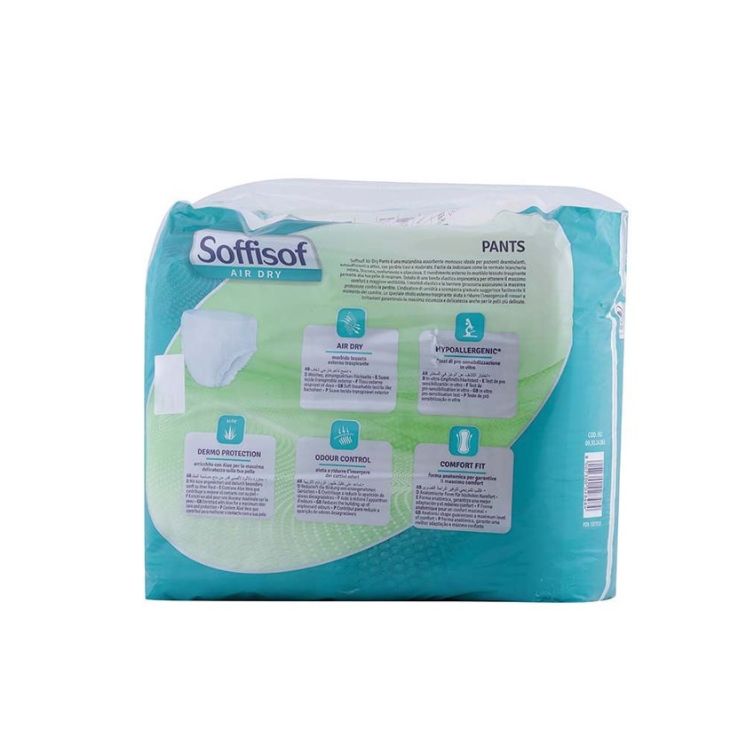 Soffisof Air Dry Pants Adult Diaper 110-150cm Large, Pack of 14's