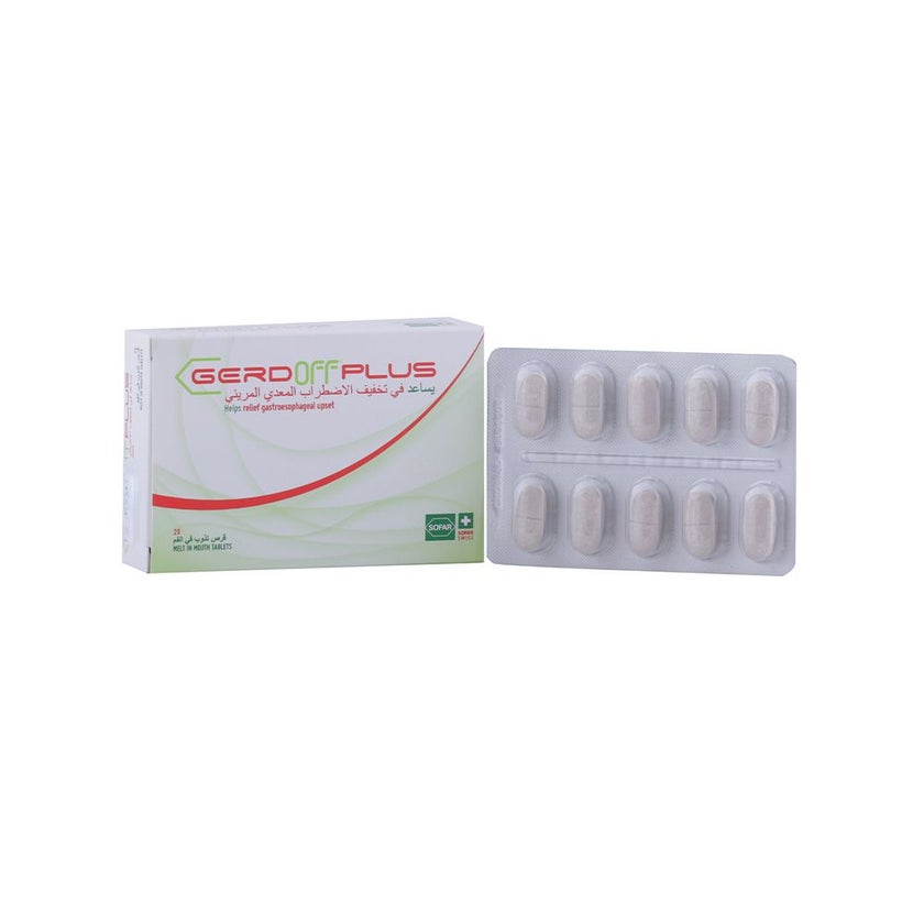 GERDoff Plus Melt In Mouth Tablets For Acid Reflux, Pack of 20's