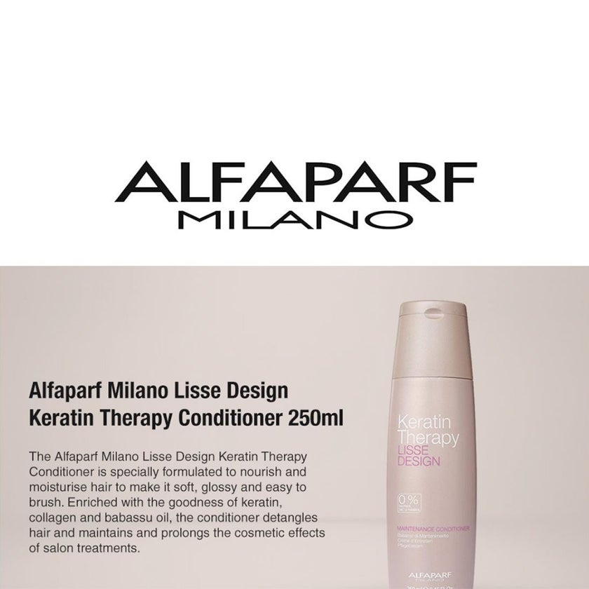 Alfaparf Keratin Therapy Lisse Design Maintenance Conditioner For Smooth & Shiny Hair 250ml