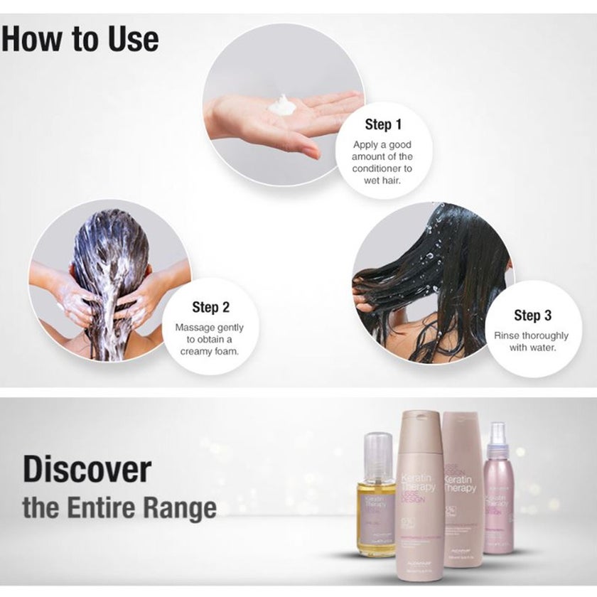 Alfaparf Keratin Therapy Lisse Design Maintenance Conditioner For Smooth & Shiny Hair 250ml