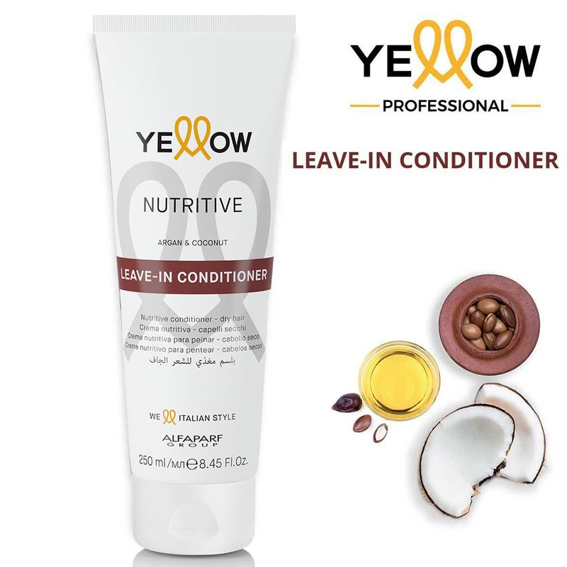 Alfaparf Yellow Nutritive Nourishing Leave-In Conditioner With Argan Oil & Coconut Oil For Dry Hair 250ml 