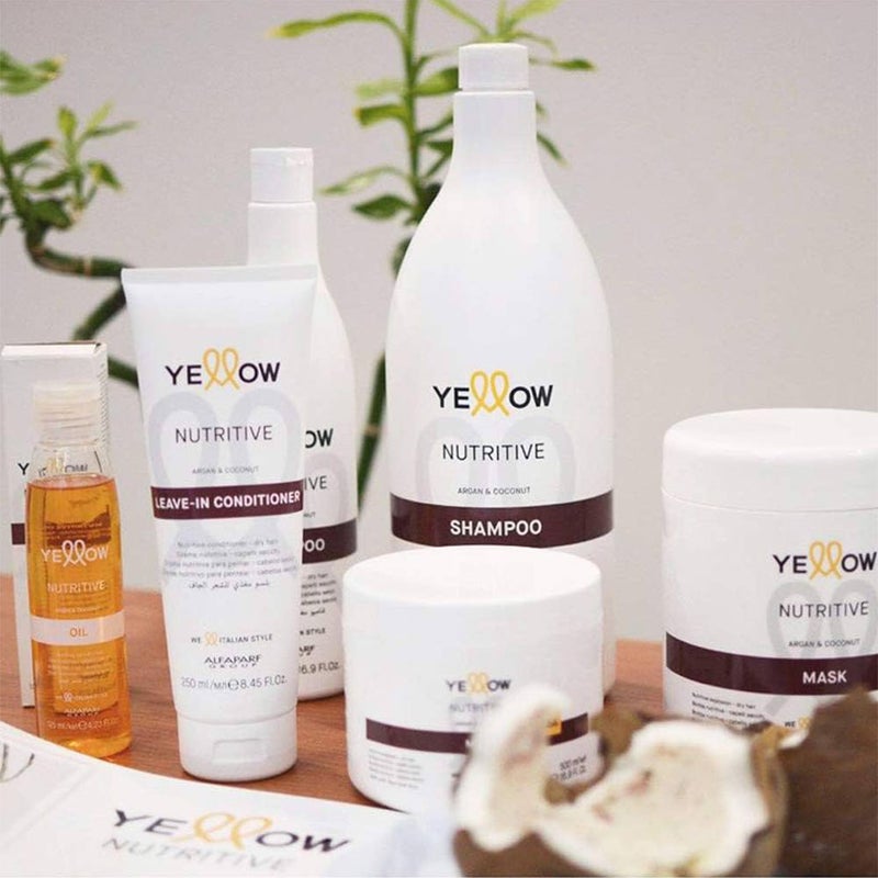 Alfaparf Yellow Nutritive Nourishing Leave-In Conditioner With Argan Oil & Coconut Oil For Dry Hair 250ml 