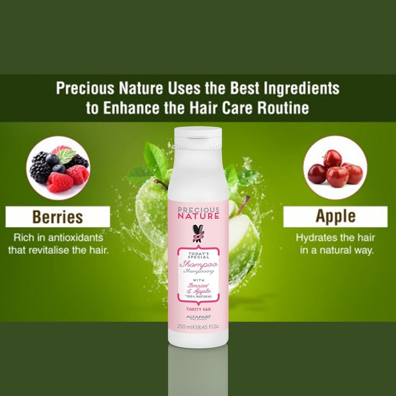 Alfaparf Precious Nature Thirsty Hair Shampoo With Berries & Apple For Dry & Dull Hair 250ml