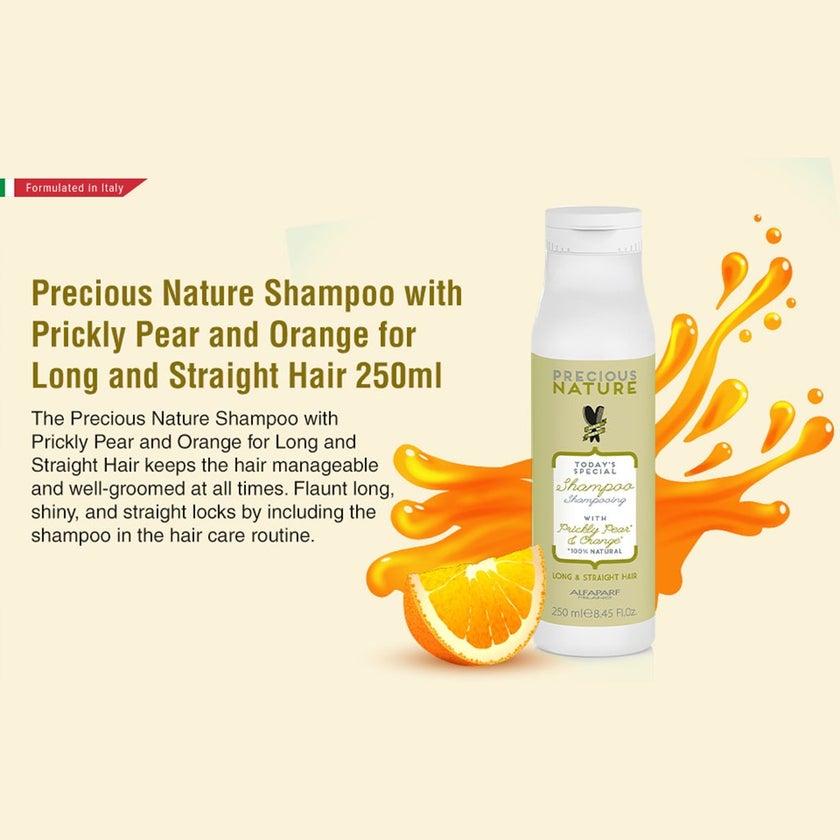 Alfaparf Precious Nature Shampoo With Prickly Pear & Orange For Long & Straight Hair 250ml