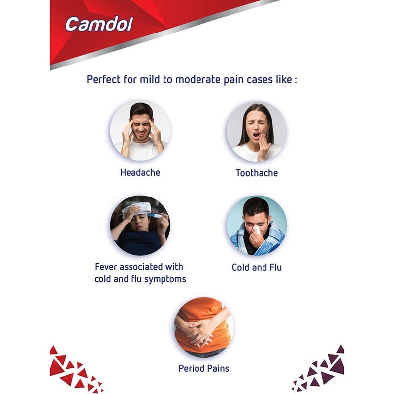 Camdol Paracetamol 500mg Tablets, Pack of 48's