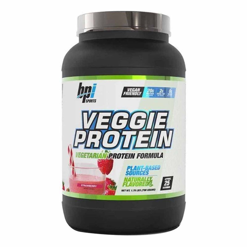 BPI Sports Veggie Vegetarian Protein Powder Strawberry 25 Servings