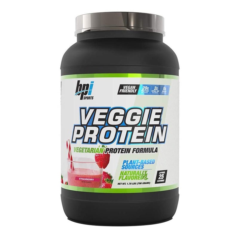 BPI Sports Veggie Vegetarian Protein Powder Strawberry 25 Servings