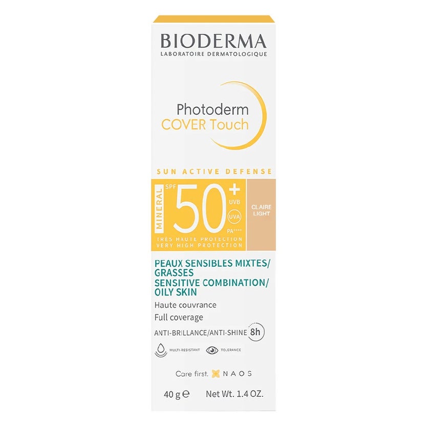 Bioderma Photoderm Cover Touch SPF50+ High Coverage Mineral Sunscreen Light Tinted 40ml