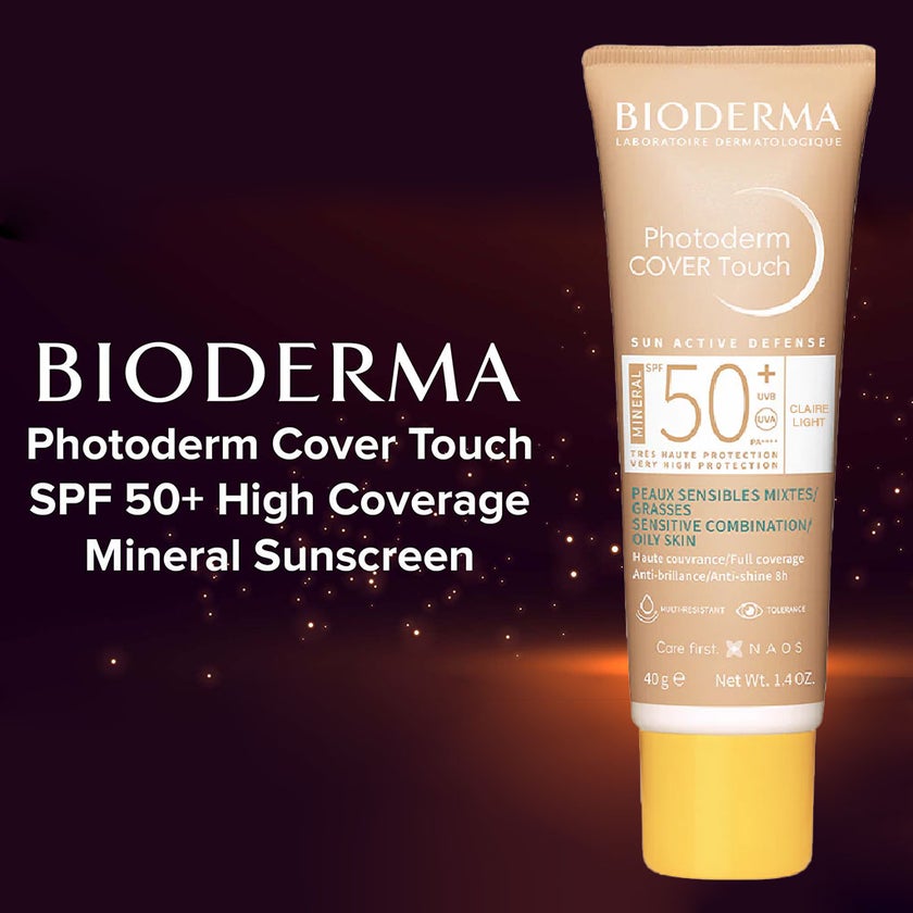 Bioderma Photoderm Cover Touch SPF50+ High Coverage Mineral Sunscreen Light Tinted 40ml