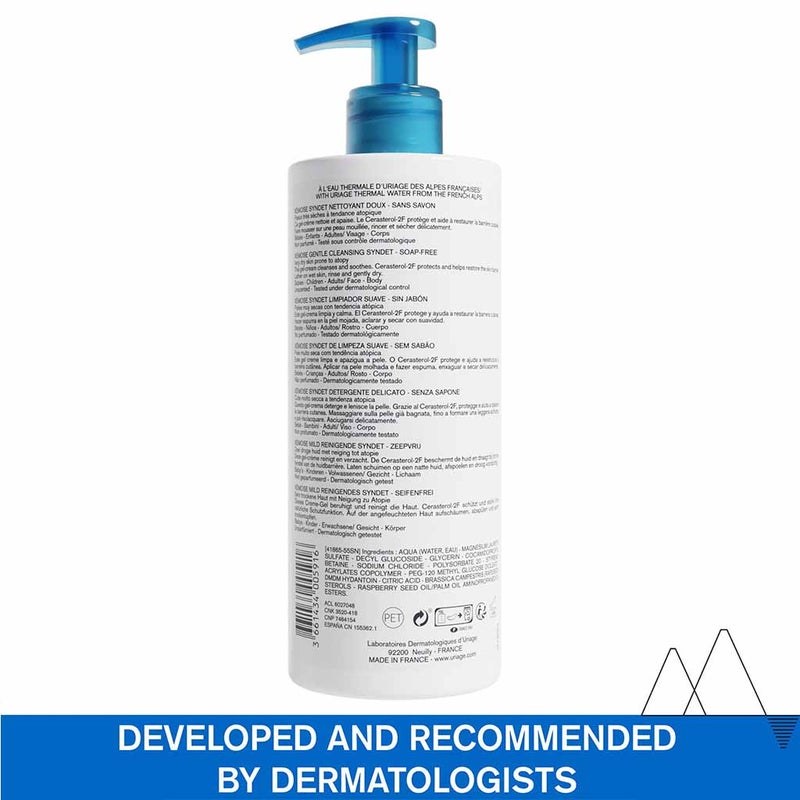 Uriage Xemose Soap-Free Gentle Cleansing Syndet For Very Dry & Atopic Skin 500ml
