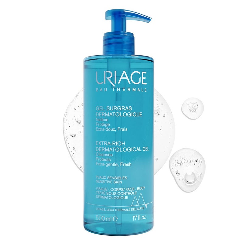 Uriage Extra-Rich Dermatological Cleansing Gel For Face & Body 500ml