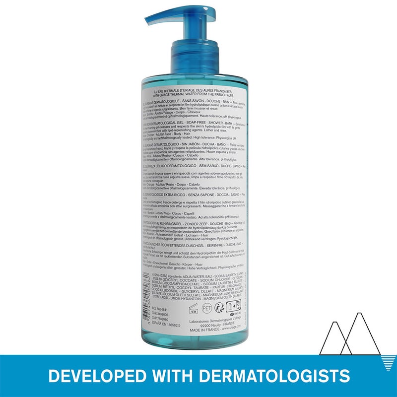 Uriage Extra-Rich Dermatological Cleansing Gel For Face & Body 500ml