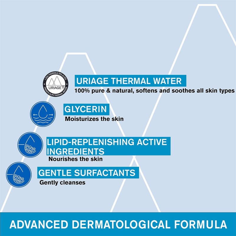 Uriage Extra-Rich Dermatological Cleansing Gel For Face & Body 500ml