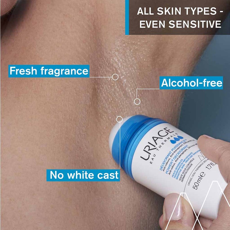 Uriage Power-3 Antiperspirant 24 Hours Fresh Deodorant Roll On 50ml
