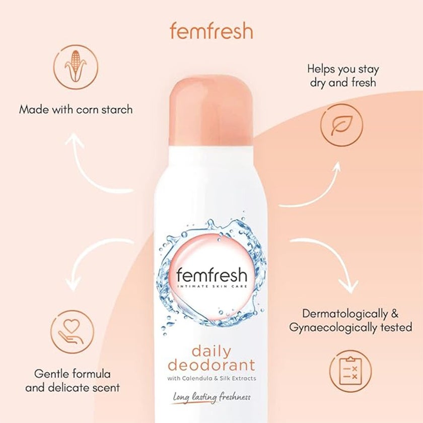 Femfresh Everyday Freshness Intimate Deodorant Spray With Calendula & Silk Extracts 50ml 