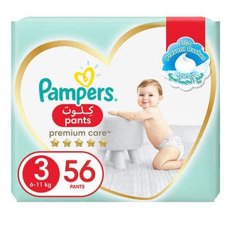 Pampers Premium Care Baby Diaper Pants, Size 3, 6-11Kg, Pack of 56's