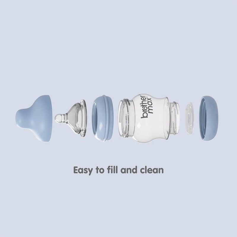 Brother Max PP Anti-Colic Feeding Bottle 0-3 Months Blue 160 mL 2's BM1072B