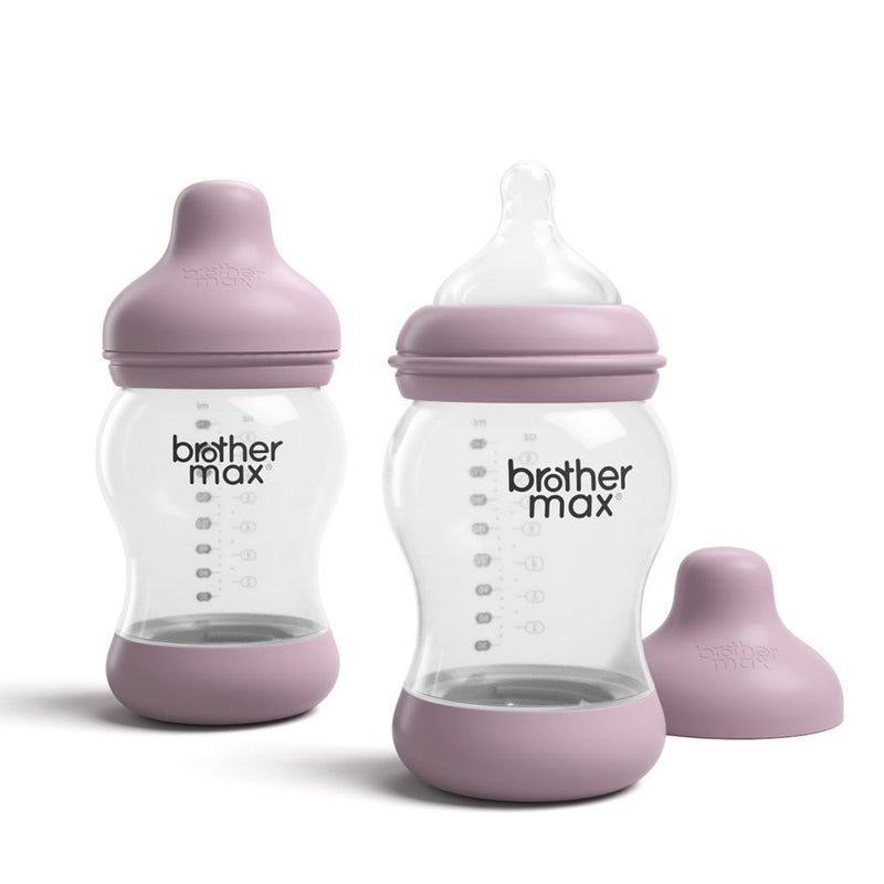Brother Max PP Anti-Colic Feeding Bottle 3-6 Months Pink 240 mL 2's BM1082P
