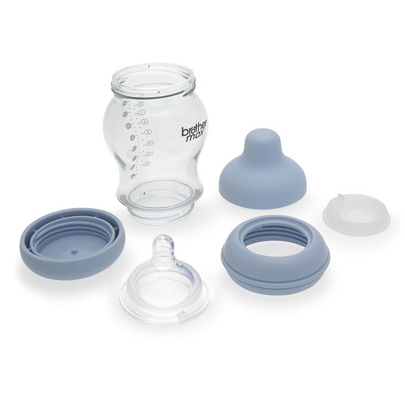 Brother Max PP Anti-Colic Feeding Bottle 3-6 Months Blue 240 mL 1's BM108B