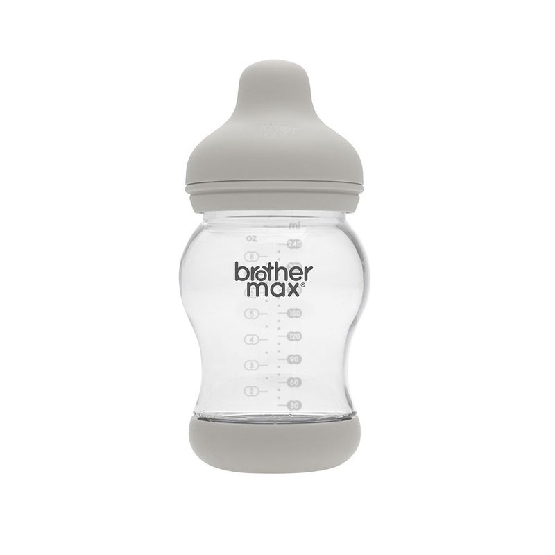 Brother Max PP Anti-Colic Feeding Bottle 3-6 Months Grey 240 mL 1's BM108G