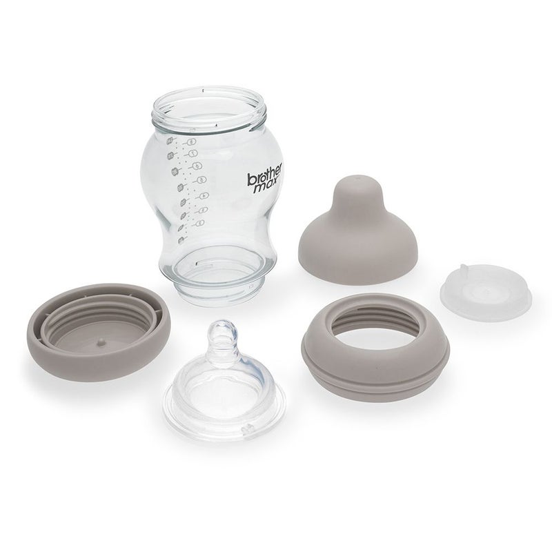 Brother Max PP Anti-Colic Feeding Bottle 3-6 Months Grey 240 mL 1's BM108G
