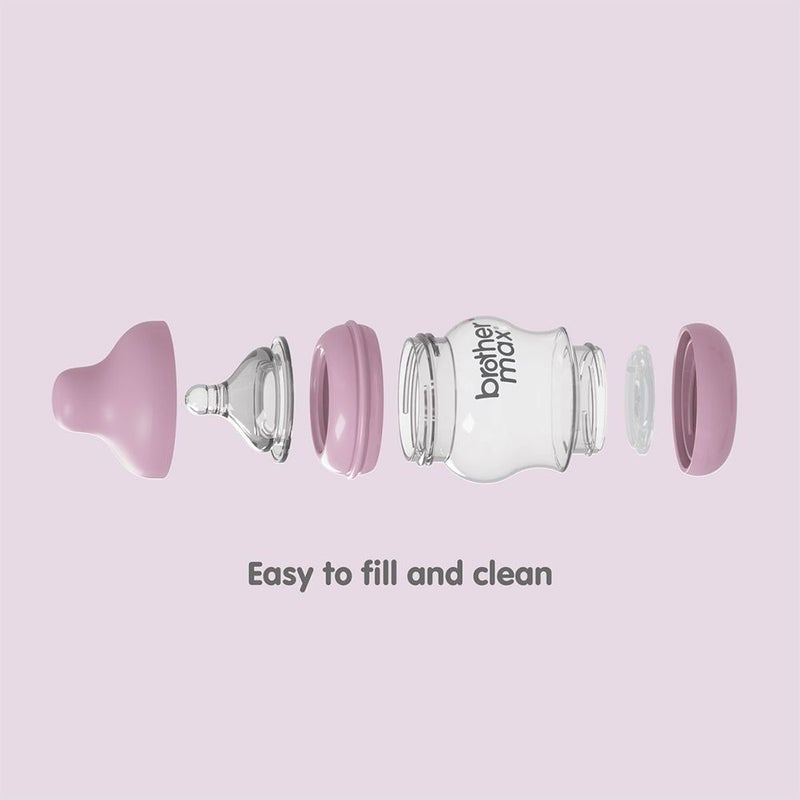 Brother Max PP Anti-Colic Feeding Bottle 3-6 Months Pink 240 mL 1's BM108P