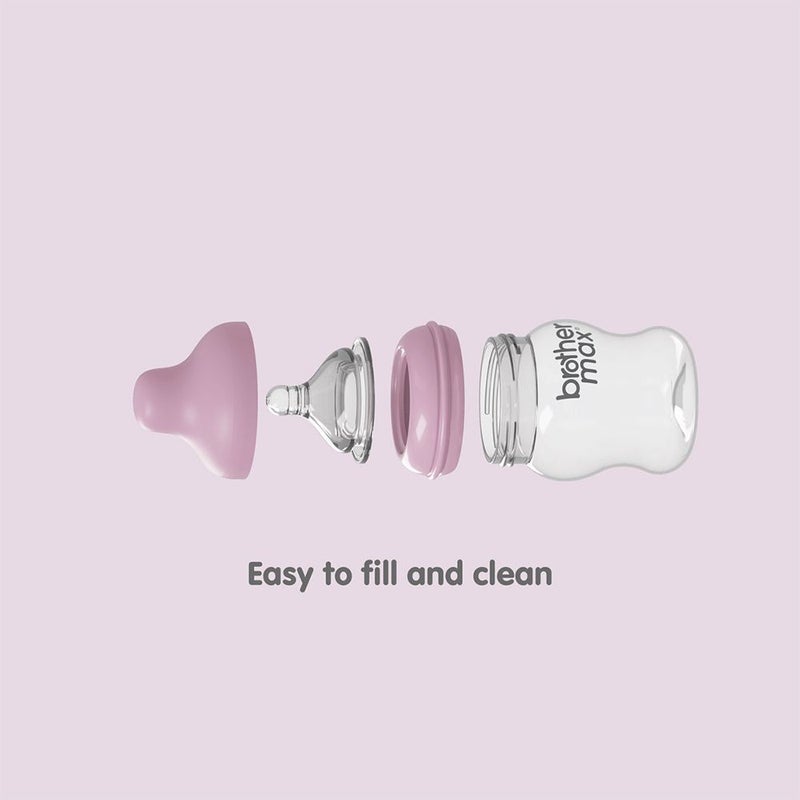 Brother Max PP Extra Wide Neck Bottle 0-3 Months Pink 160 mL 1's BM109P